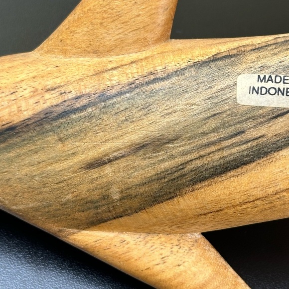 Vtg Wooden Hand Carved Dolphin Sculpture Figurine Indonesia Folk Art - Picture 9 of 15